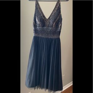 Le Chateau beaded embellished holiday party cocktail dress XXS